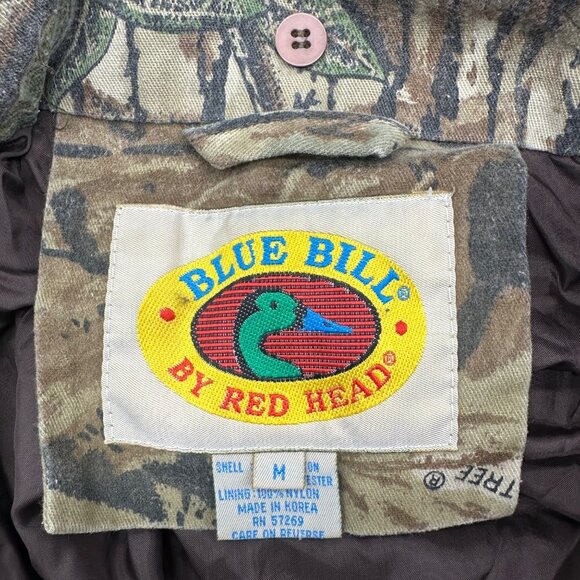 Vintage Hunting Camo Jacket Coat Medium Korea Blue Bill Red Head Camouflage 90s - Picture 4 of 10